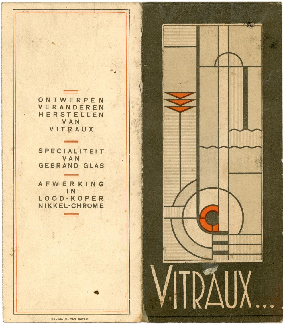 Antique Stained Glass Flyer Print from Designer 19th C. - 20th C.