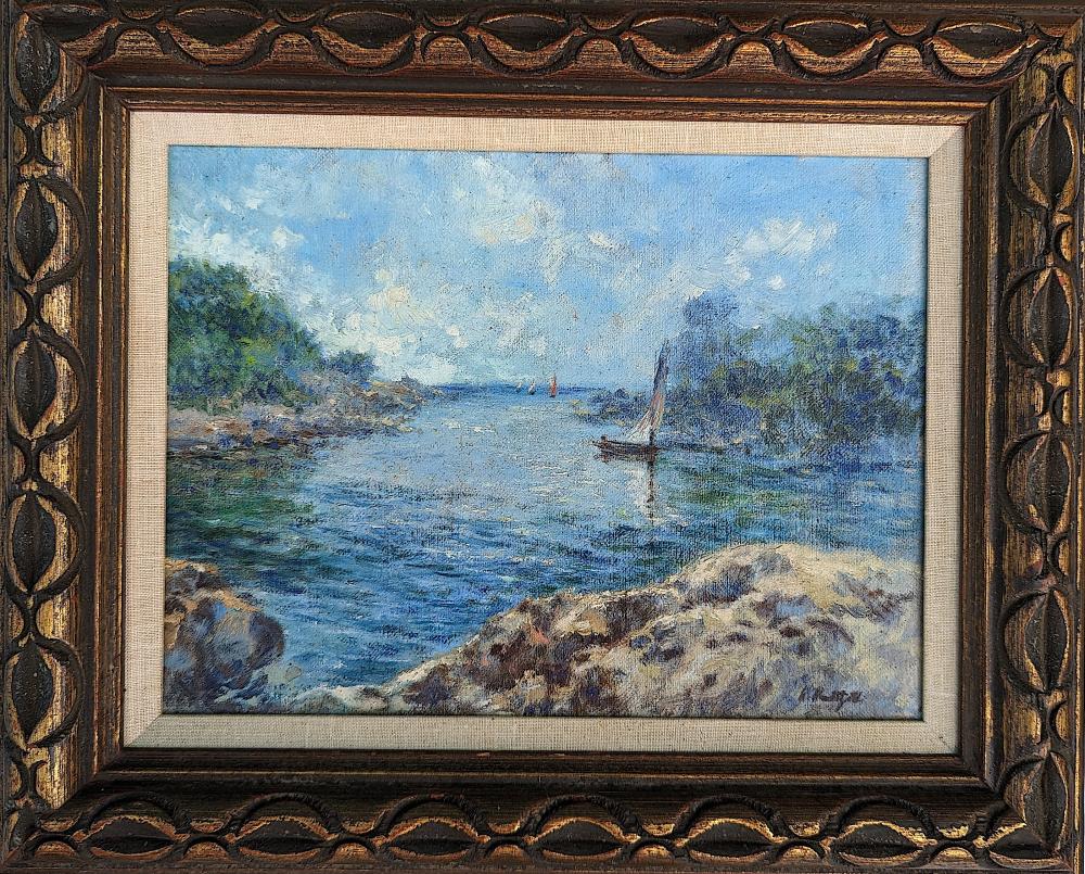 KAETHE HOELTZELL (1925-2013) Lake View with Boats