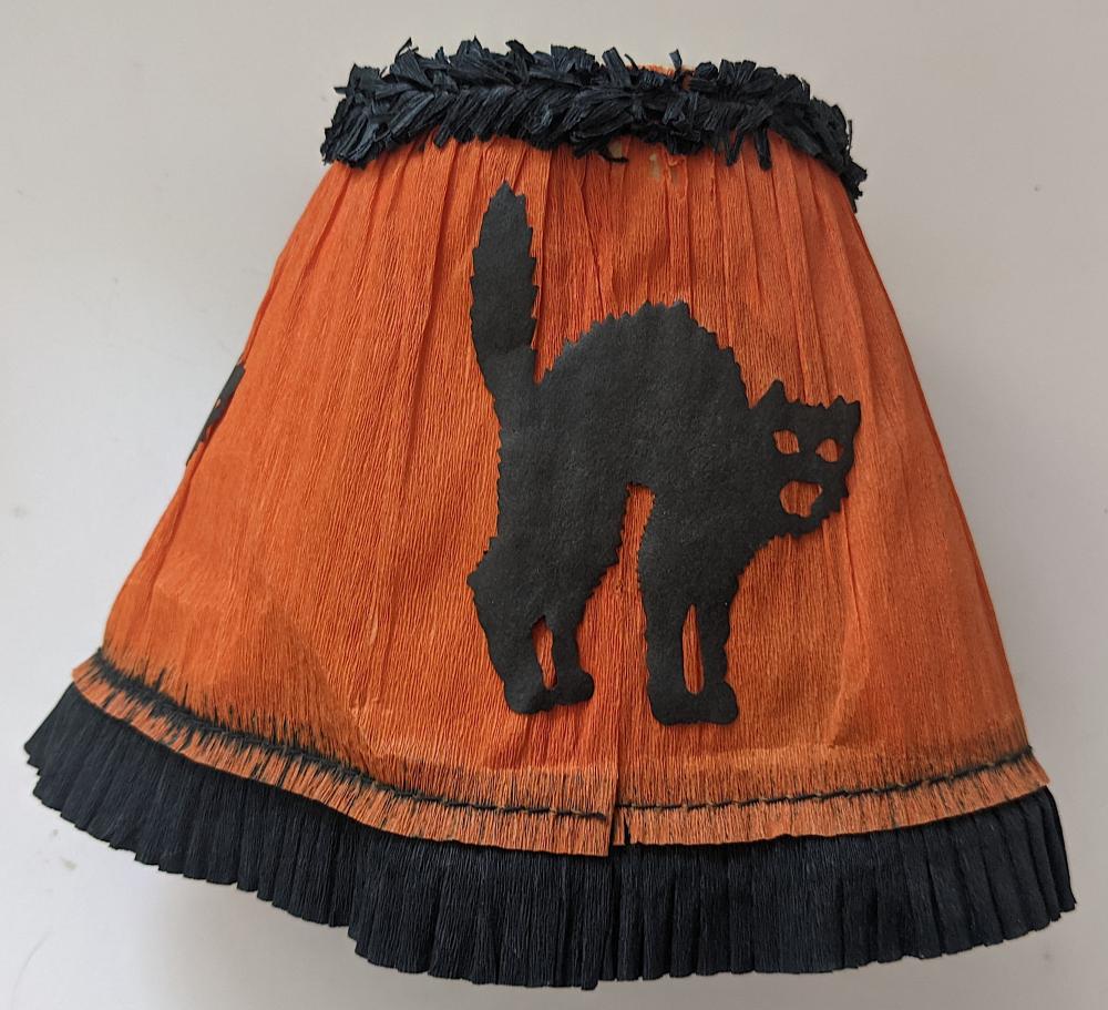 Early Scarce Black Cat Lamp Shade Paper