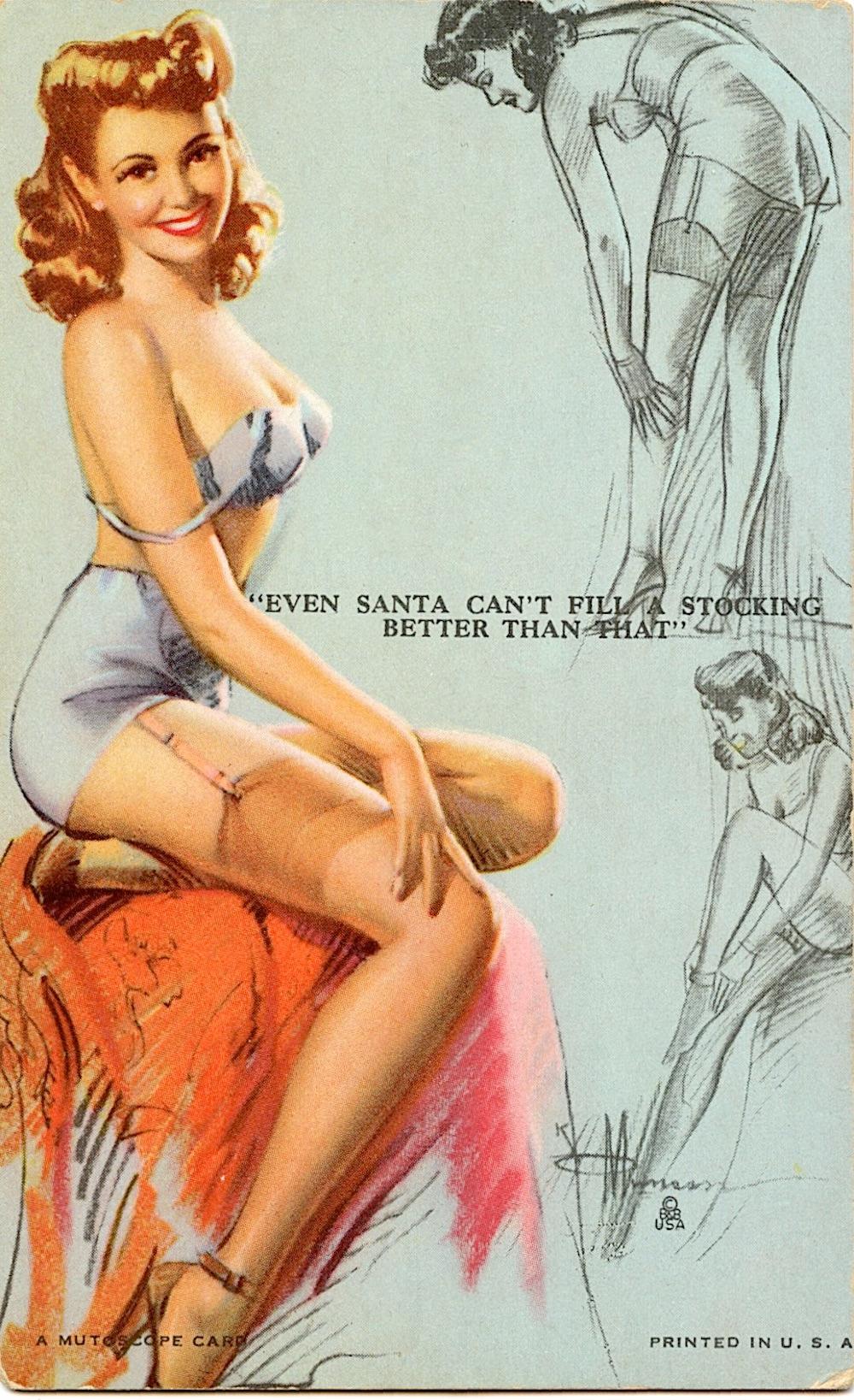 Original A MUTOSCOPE CARD Pin UP Girl 1940's - 1950s