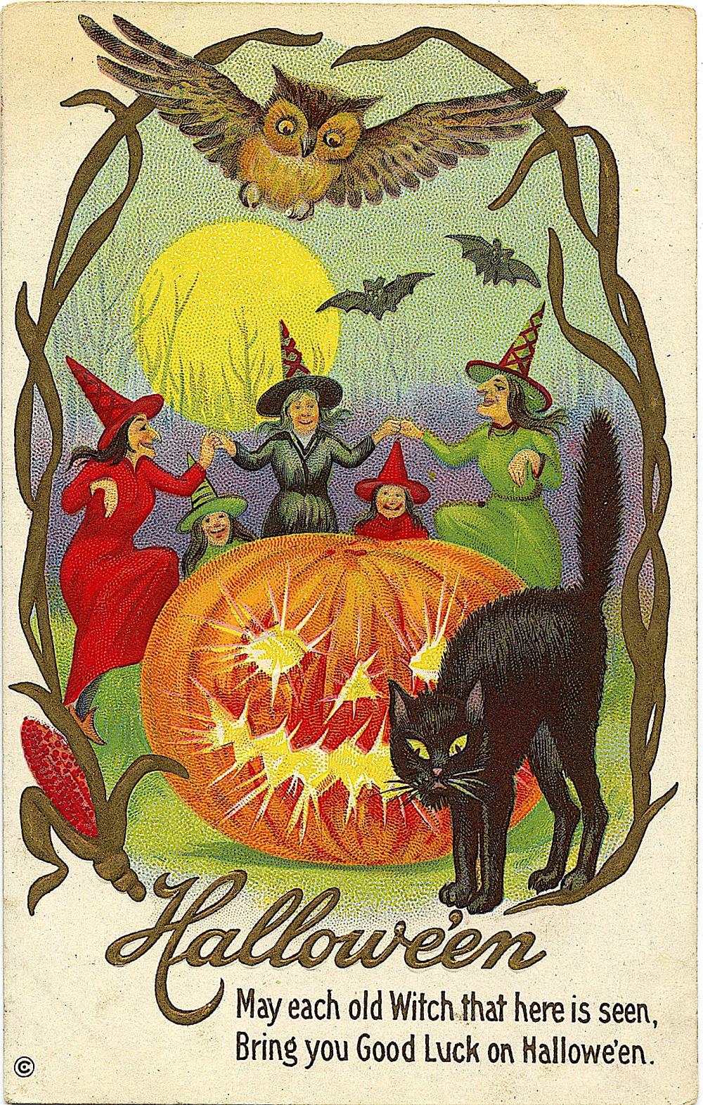 Antique / Vintage Postcard Halloween