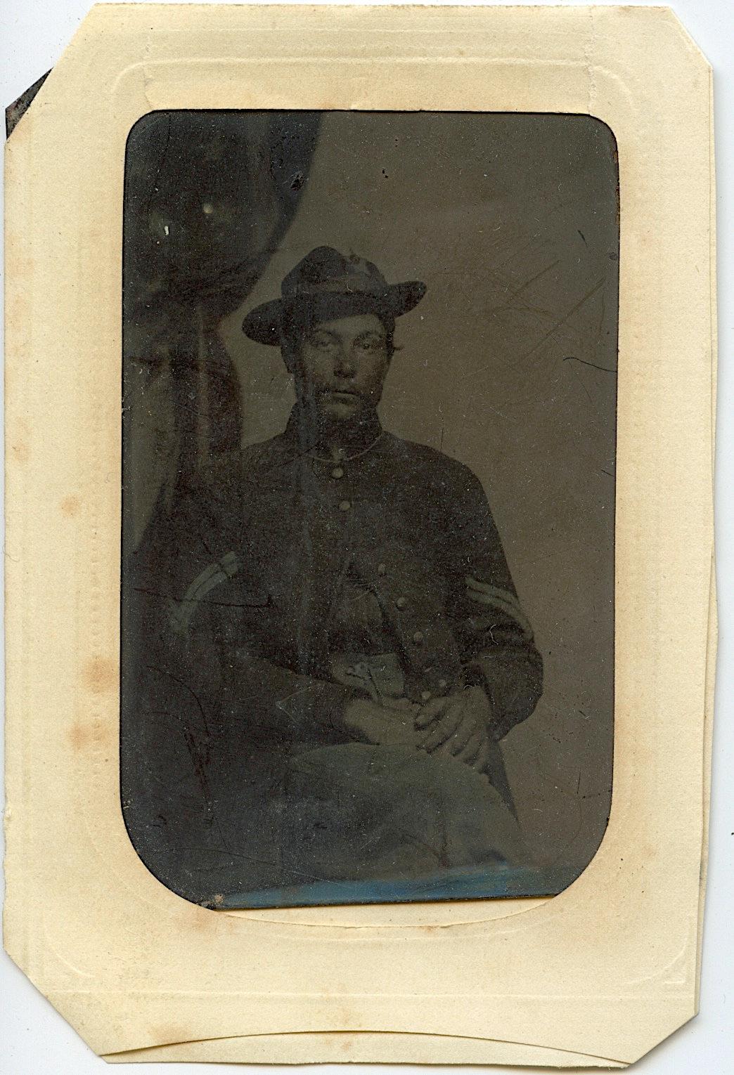 Antique American Tintype Civil War Soldier