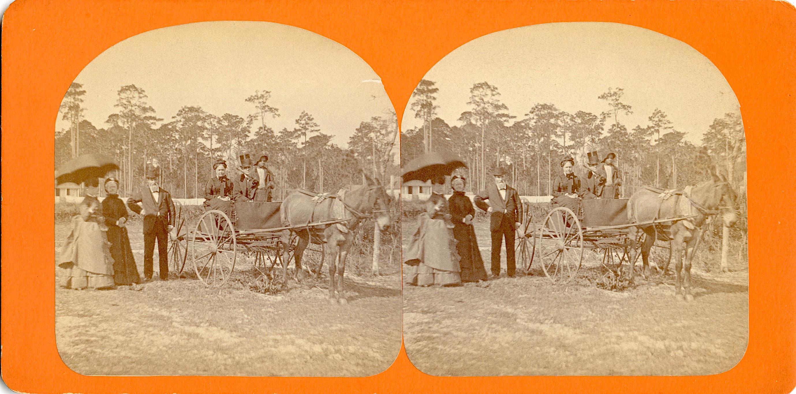 Antique Real Photo Stereoview Transportation, FL