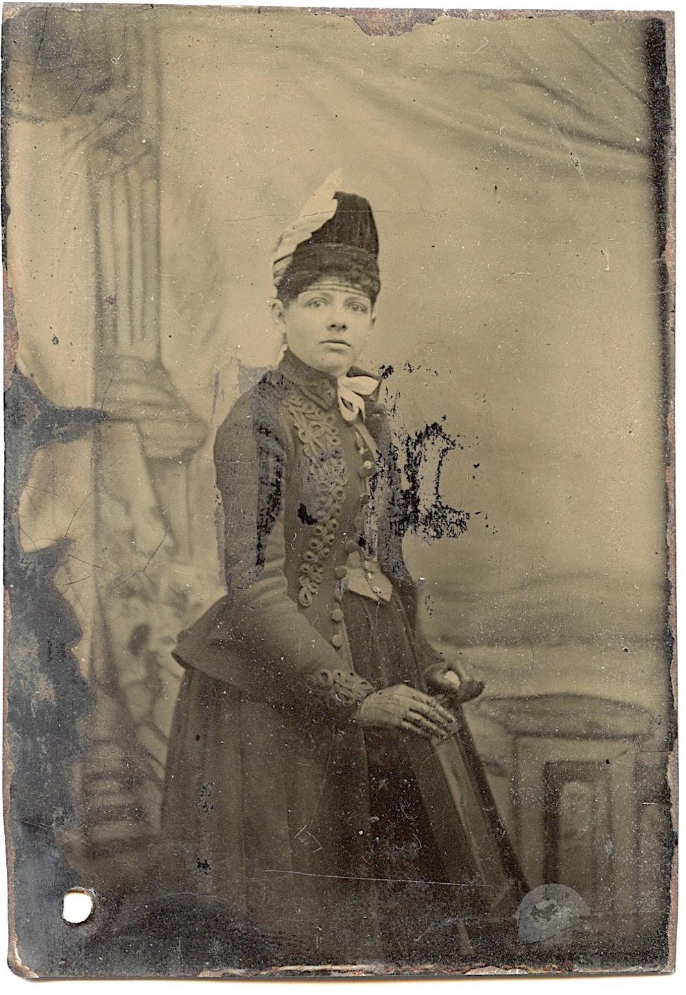 Antique American Tintype Woman Well Dressed