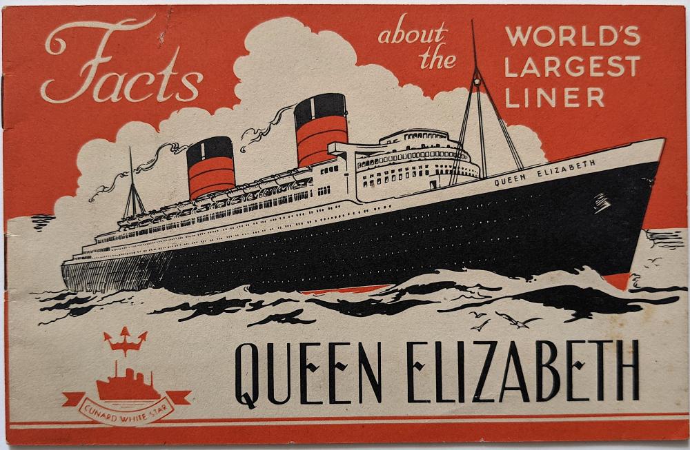 Vintage Rare Queen Elizabeth Cunard White Star Booklet, 1946
