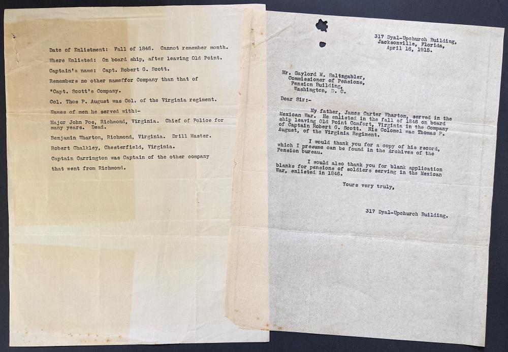 Antique Application Pension Soldier Mexican War during 1846