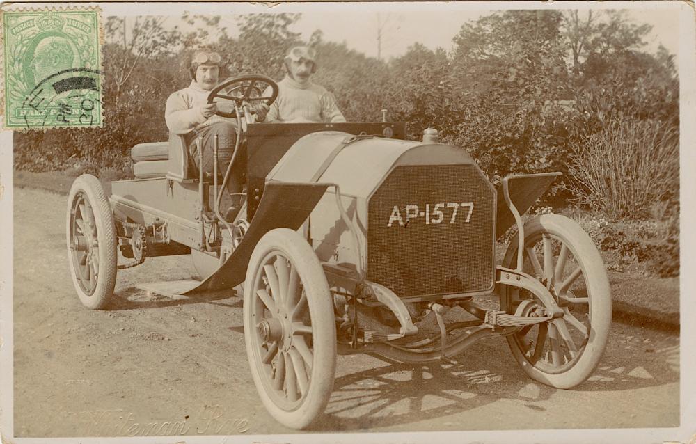 Antique Real Photo Postcard Car Racing, France 1908