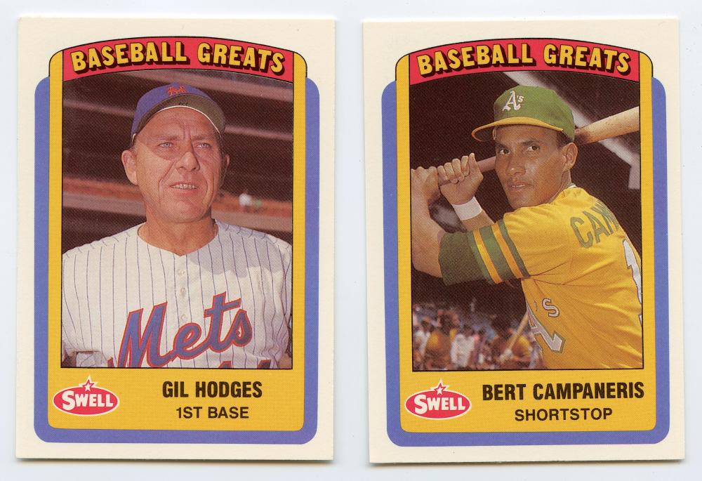 Baseball Set 2 Cards Baseball Greats Hodges and Campaneris
