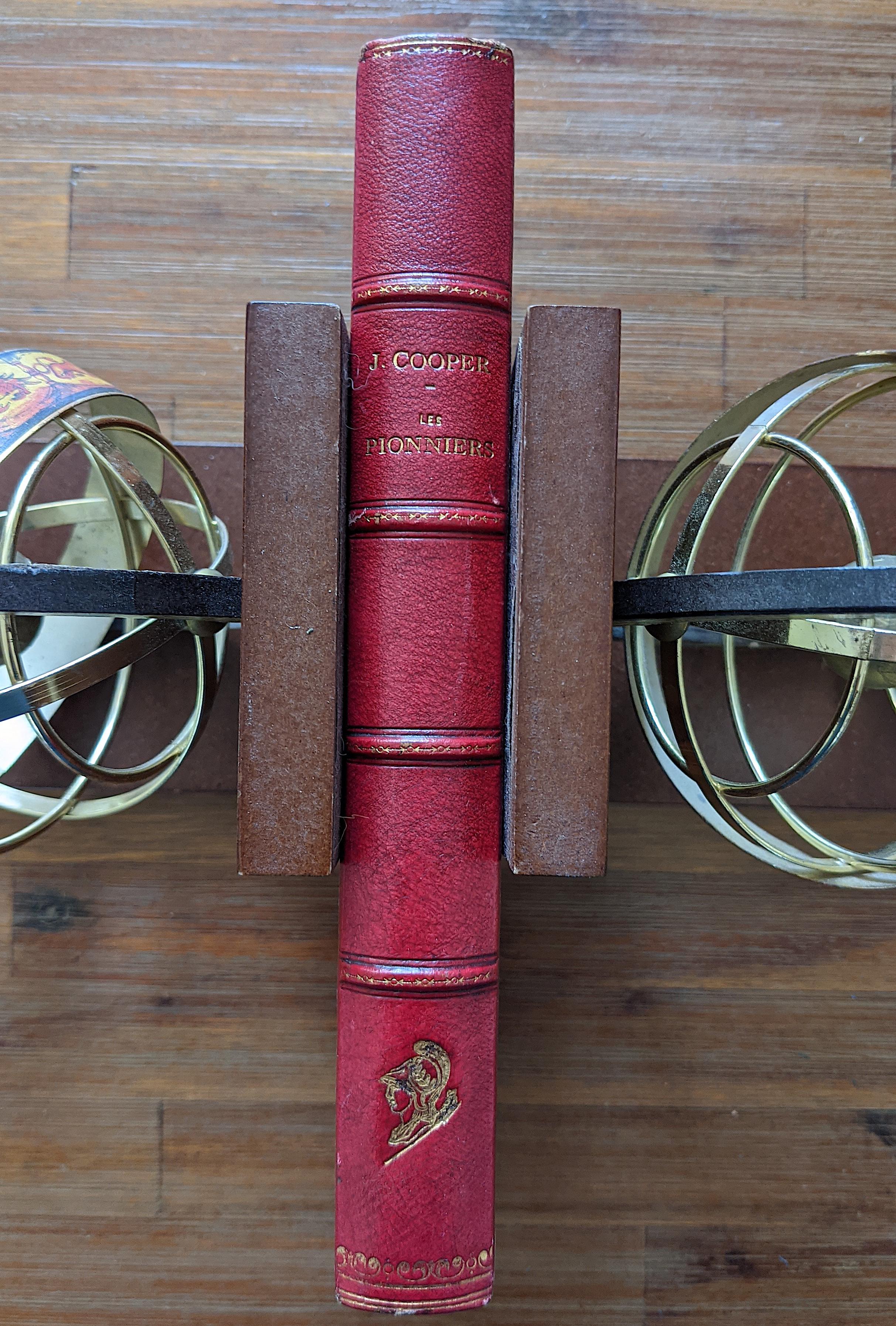 The Pioneers French Edition 1850s Leather Spine by J. Cooper