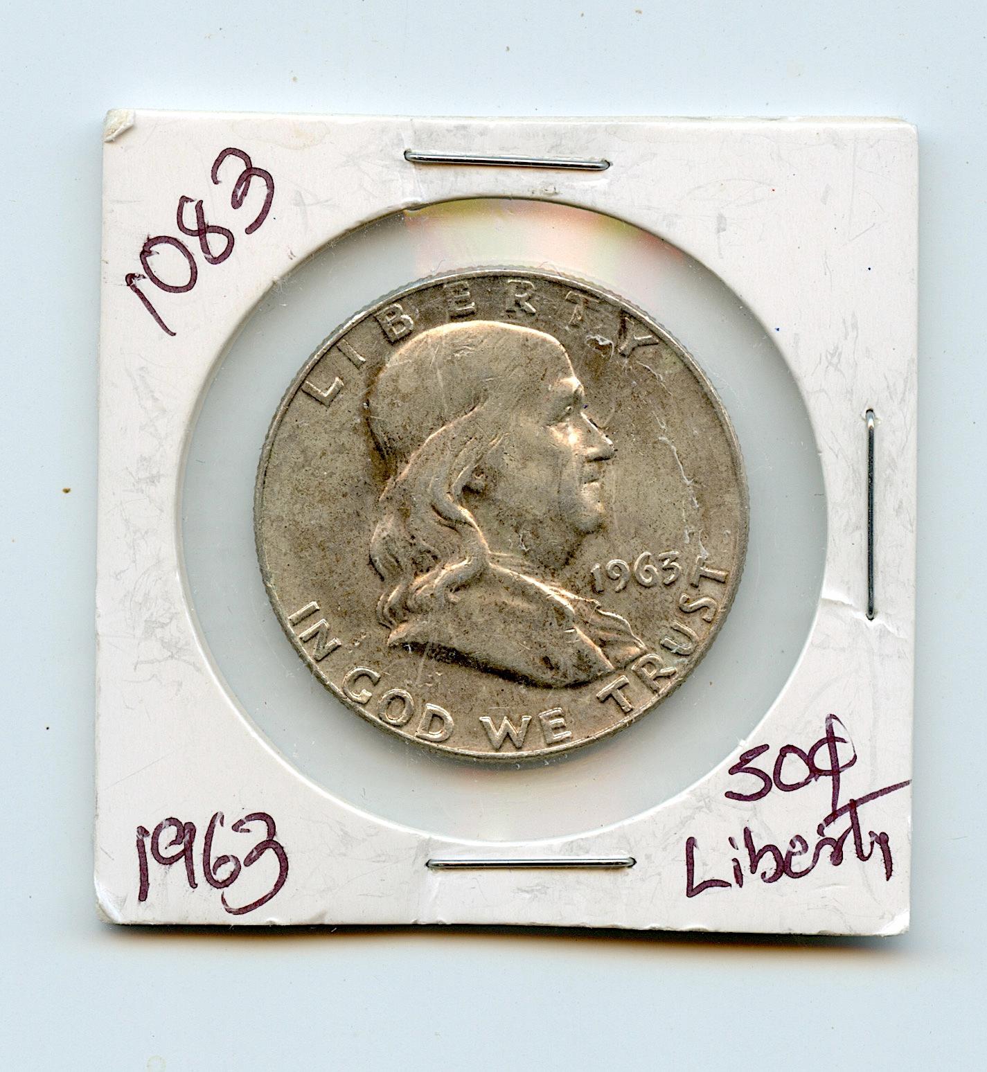 Scarce Silver Coin Collectors 1963 Franklin Half Dollar