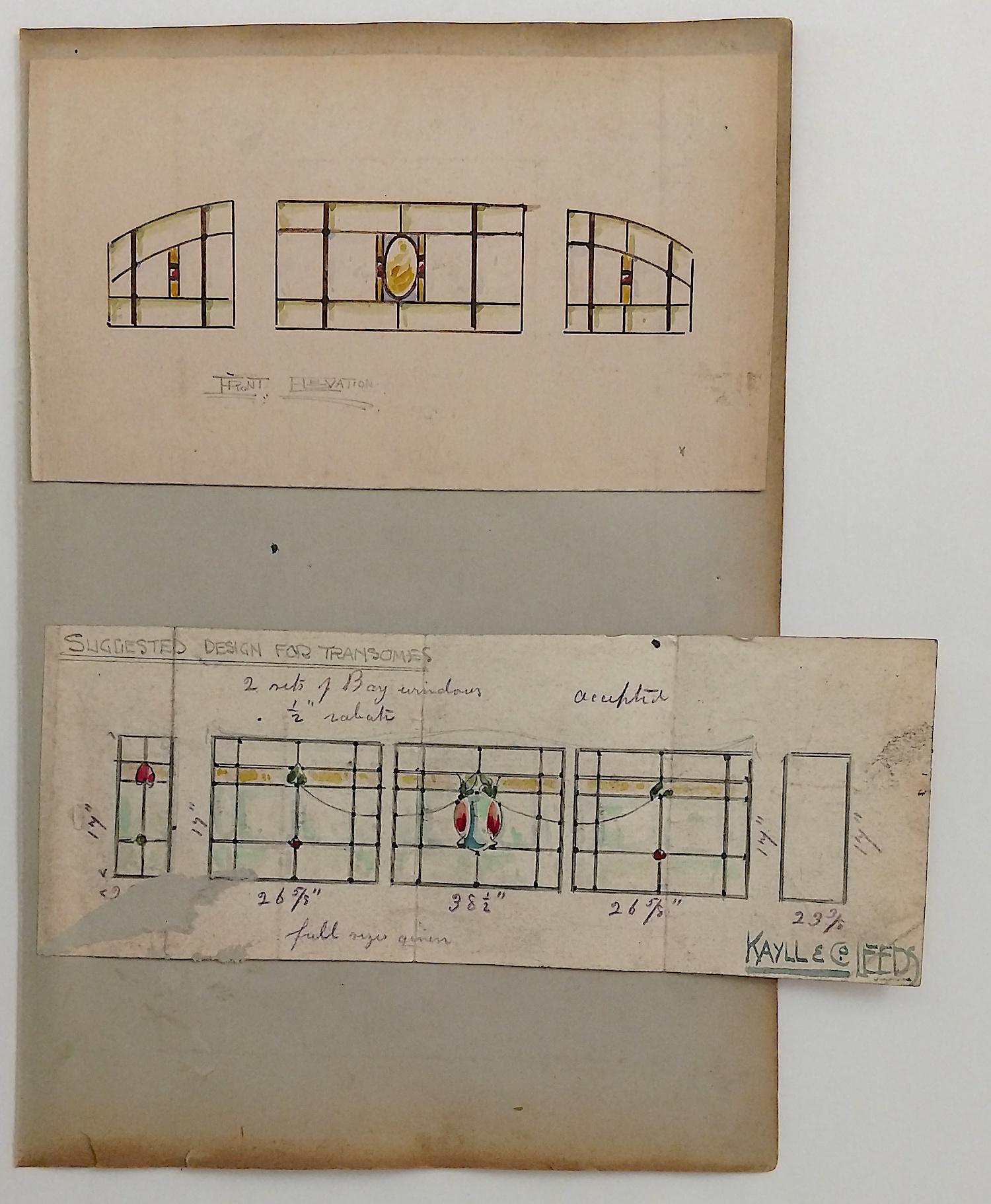 Antique / Vintage Stained Glass Sketches from Designer 19th C. - 20th C.
