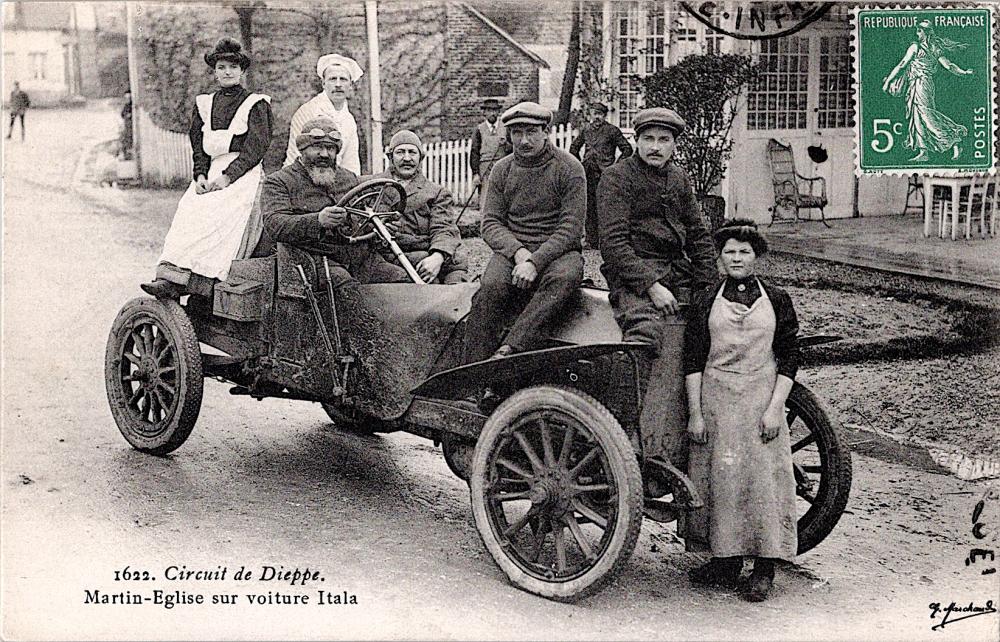 Antique Rare Gravure Postcard Pioneers Car Racing