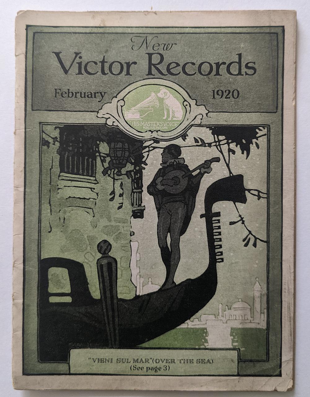 Antique Rare Ephemera Victor Records, Feb. 1920