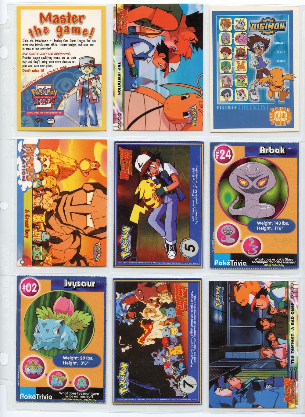 Sleeve 9 Vintage Pokemon Cards Nintendo, 1990s