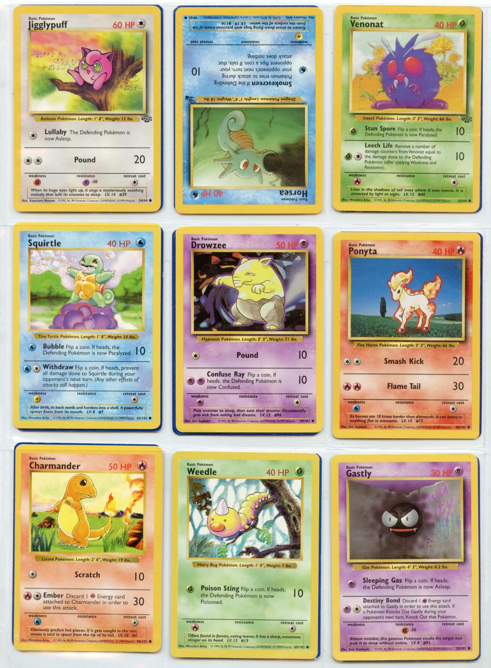Sleeve 18 Vintage Pokemon Cards English, 1990s