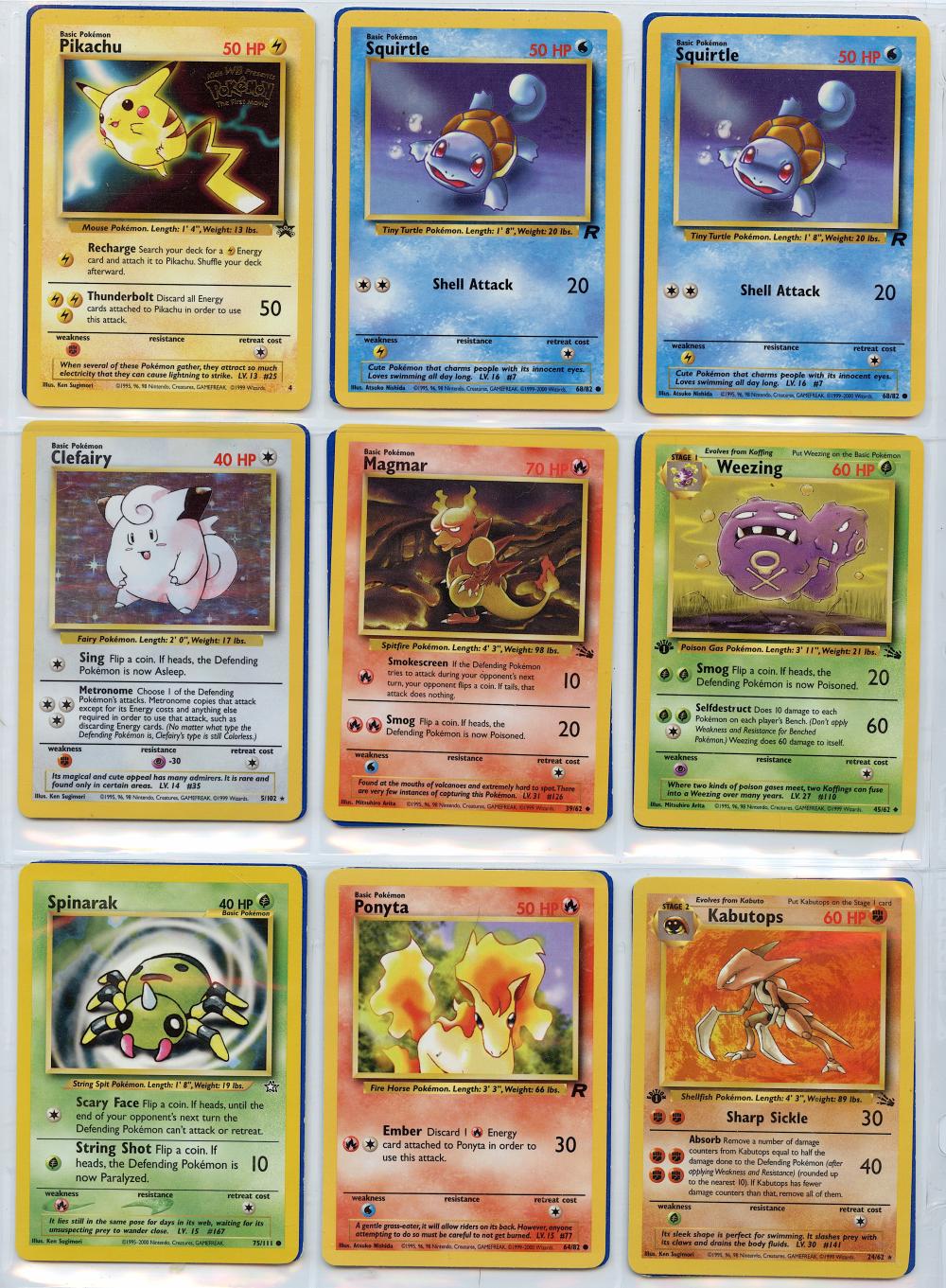 Sleeve 18 Vintage Pokemon Cards English, 1990s