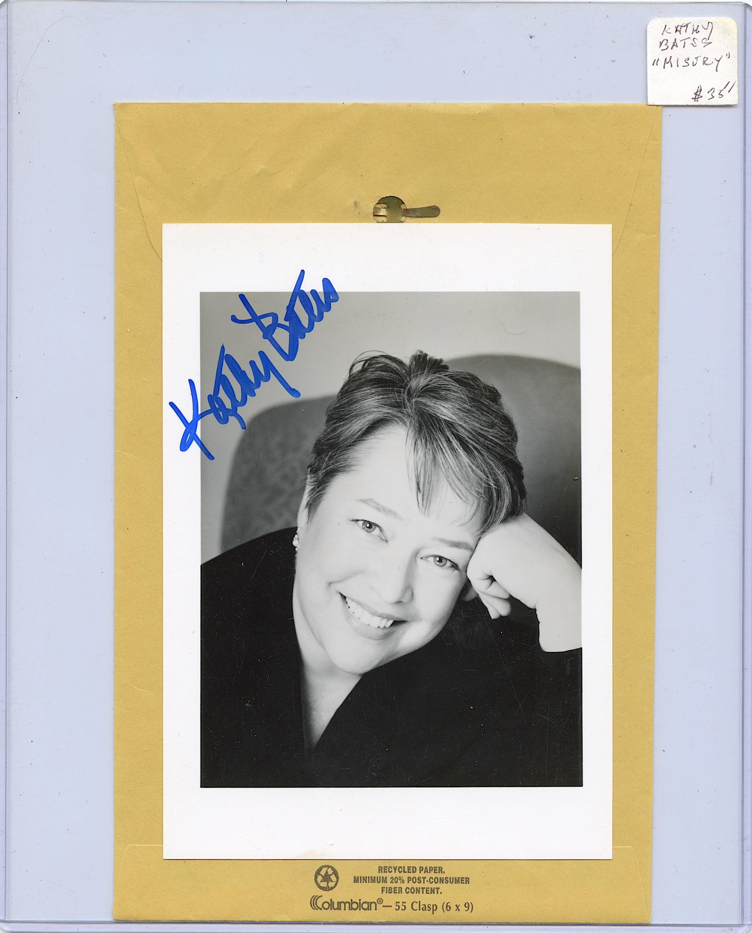 Hand Signed Photo Portrait KATHY BATES with Envelope