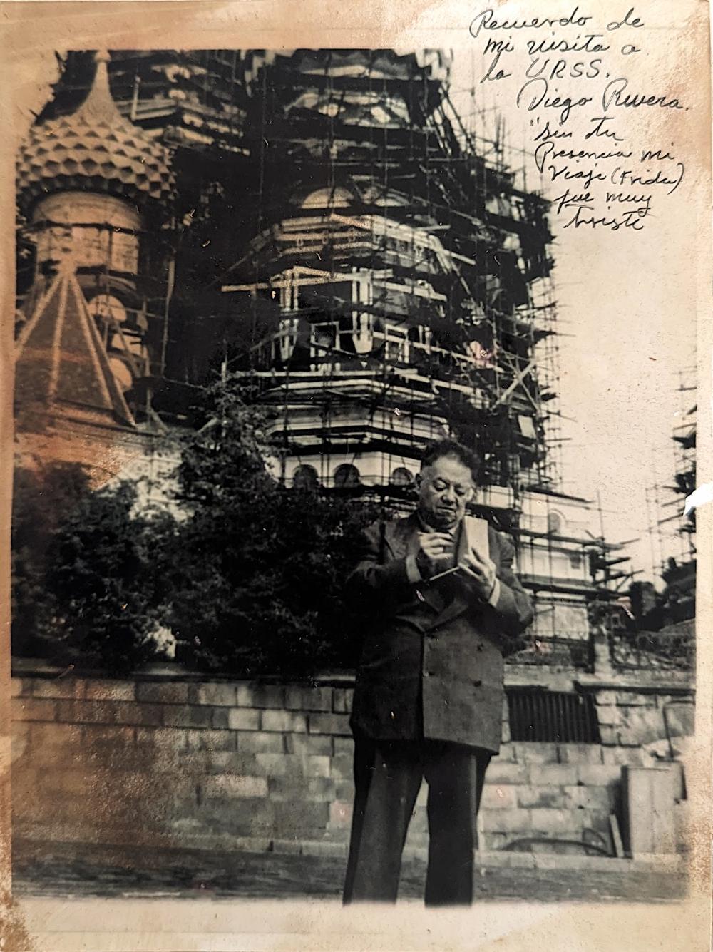 Rare Old Vintage Real Photo After Diego Rivera Hand Signed