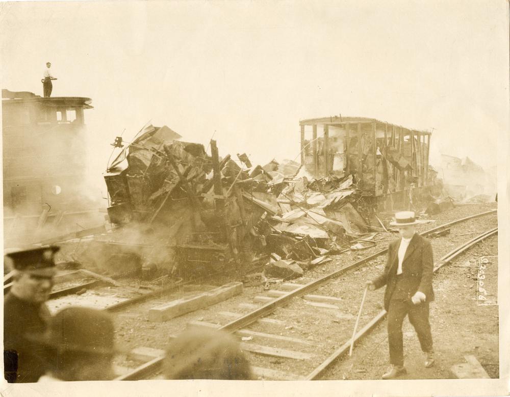 Antique Vintage Scarce Historical Real Photo Explosion New Jersey