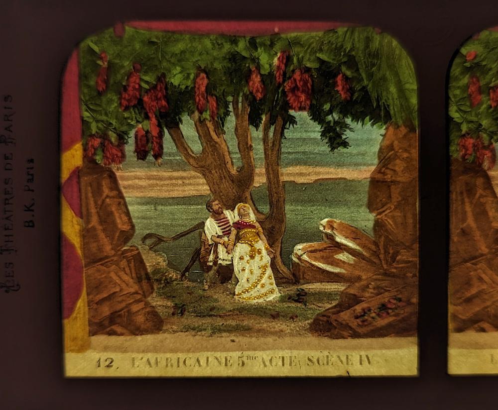 Antique French 19th C. Hold To Light Tissue Stereoview