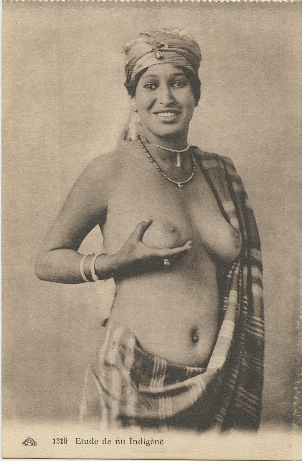 Antique Vintage Postcard Female Nude Morocco