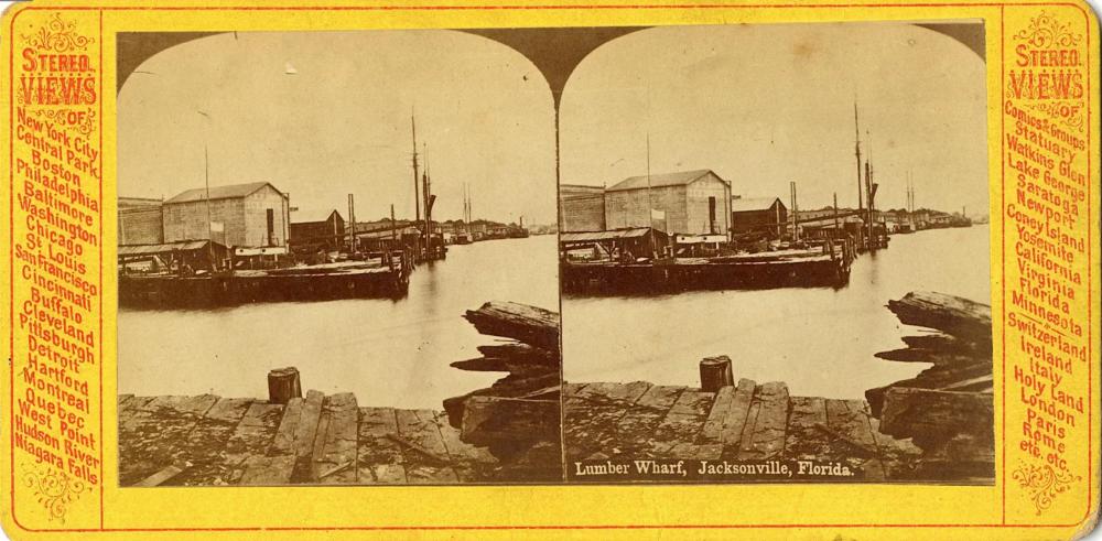 Antique Real Photo Stereoview Lumber Jacksonville, FL