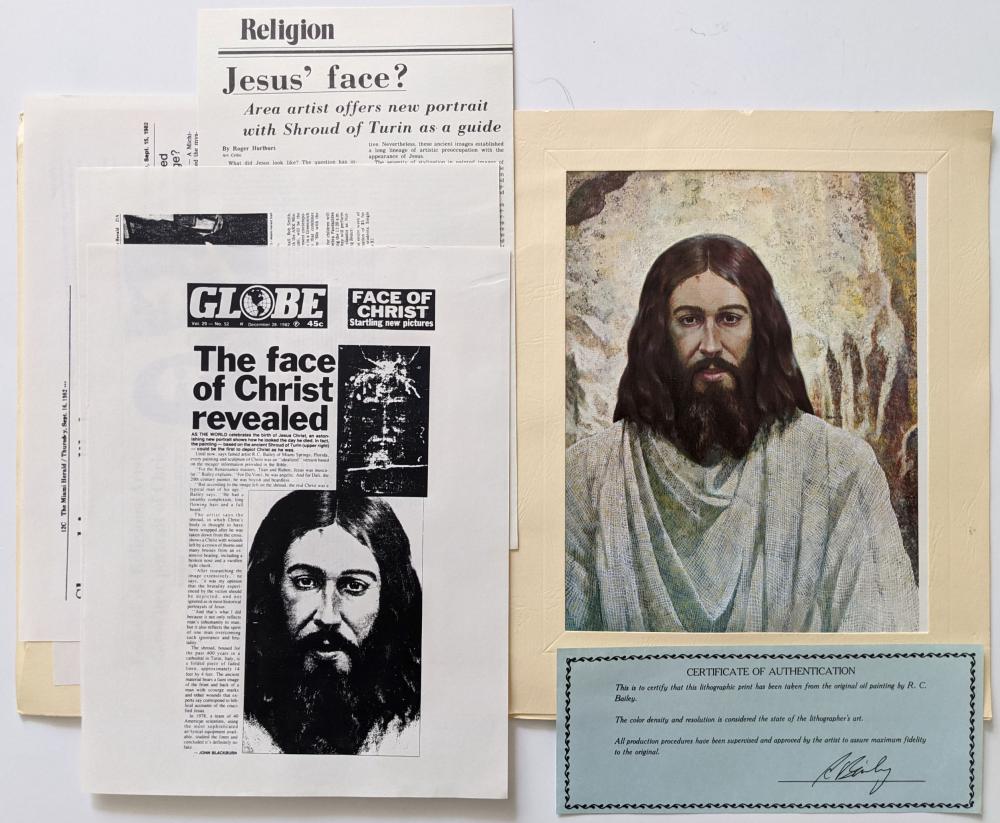 Vintage Print Ephemera Portrait of Christ