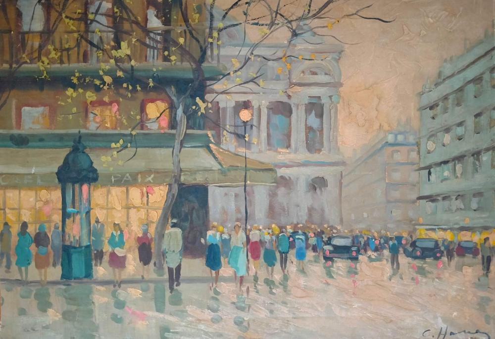 PARIS STREET VIEW - Old Oil on canvas signed, 20th C.