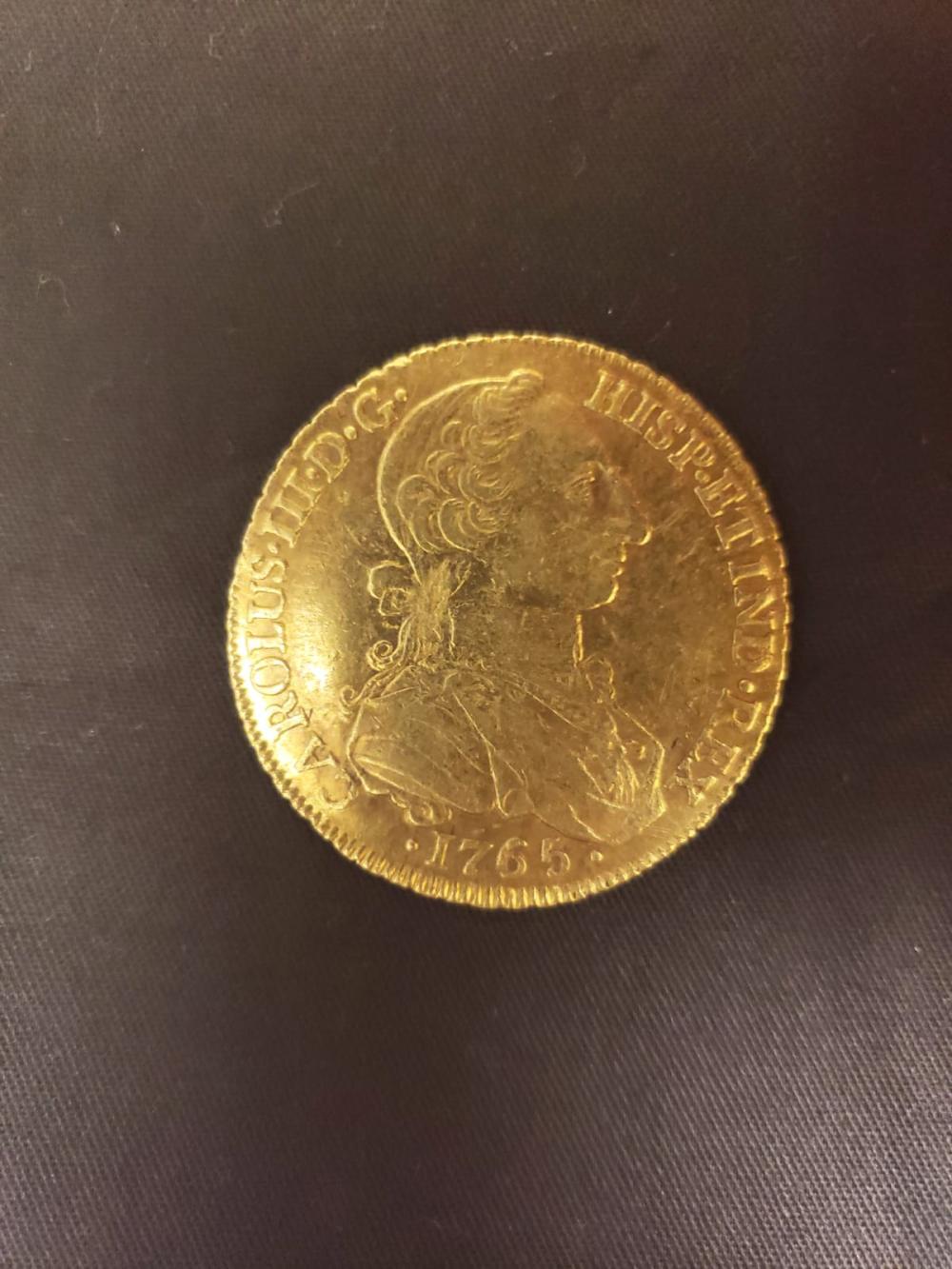 Spanish - Carlos III Doubloon of 8 Gold Escudos, Santa Fe 1765