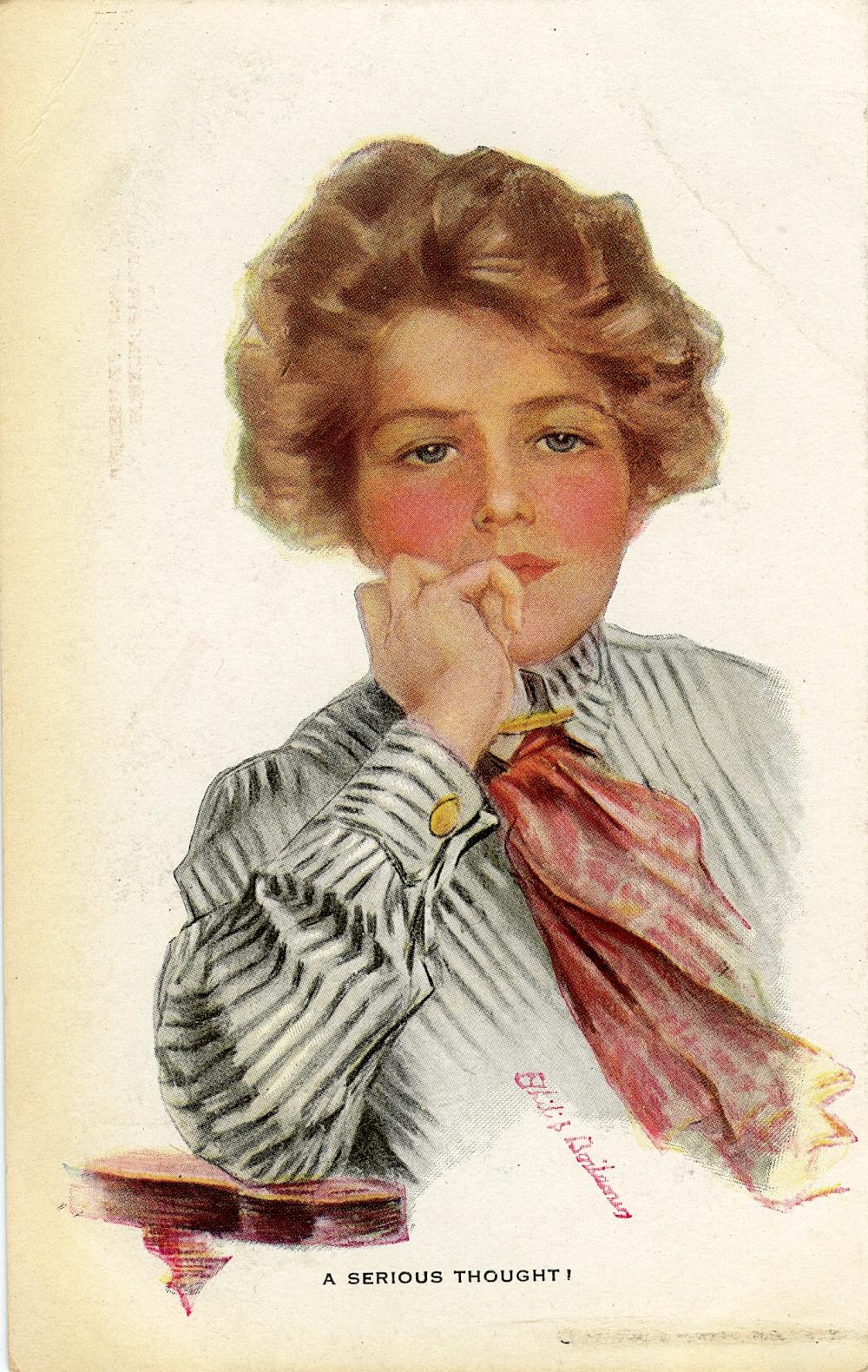 Antique Rare French Postcard Art Nouveau Deco