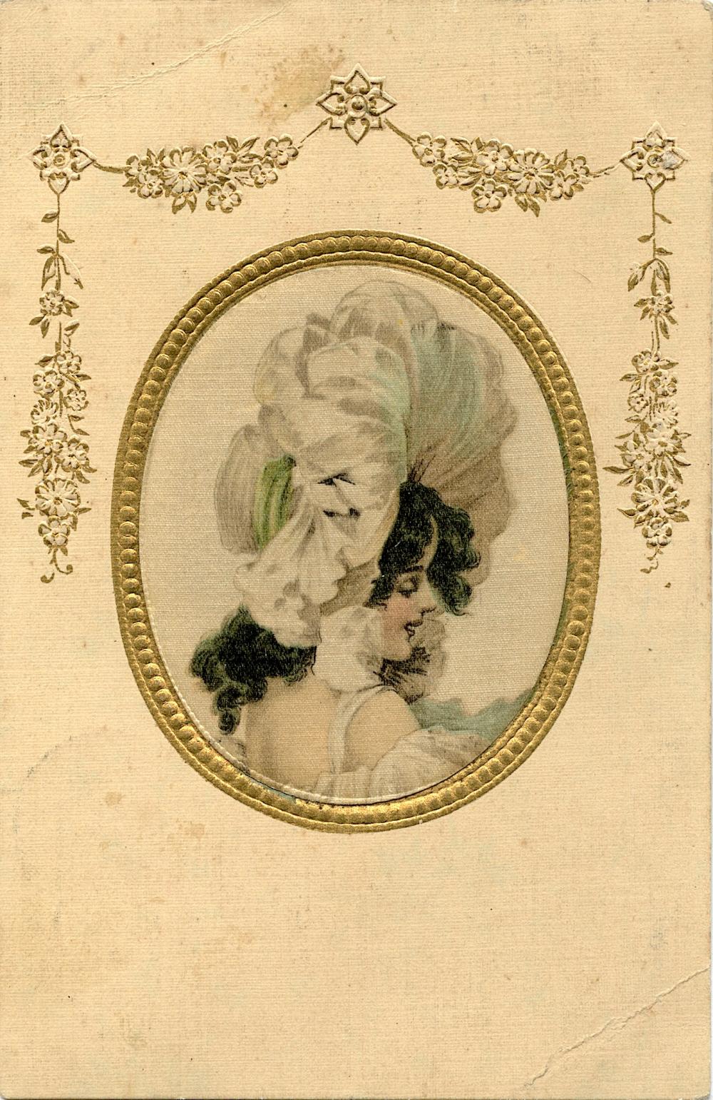 Antique Rare French Postcard Art Nouveau Deco