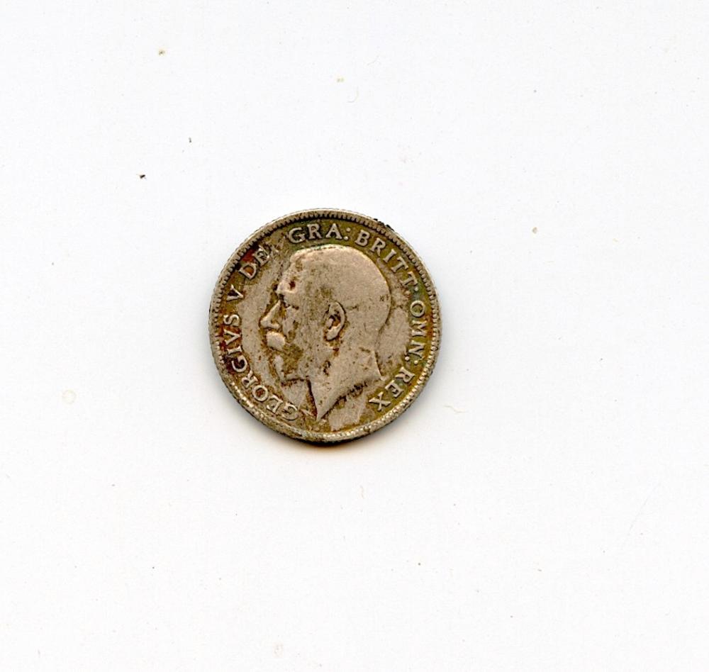 1914 Great Britain Silver 6 Pence Coin