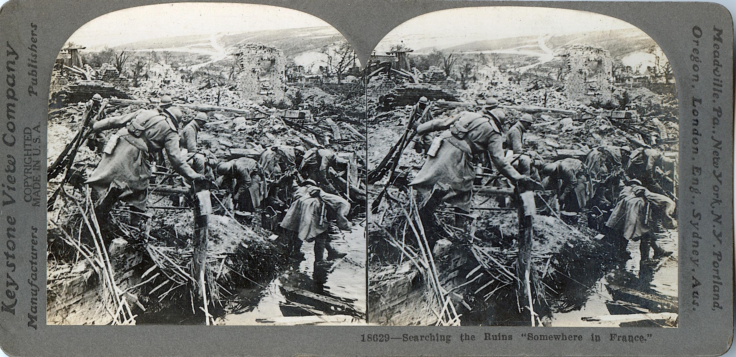Antique Real Photo Stereoview Military Great War