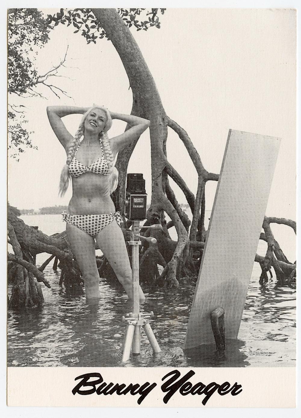 Vintage Original Postcard Advertising BUNNY YEAGER Pin-Up