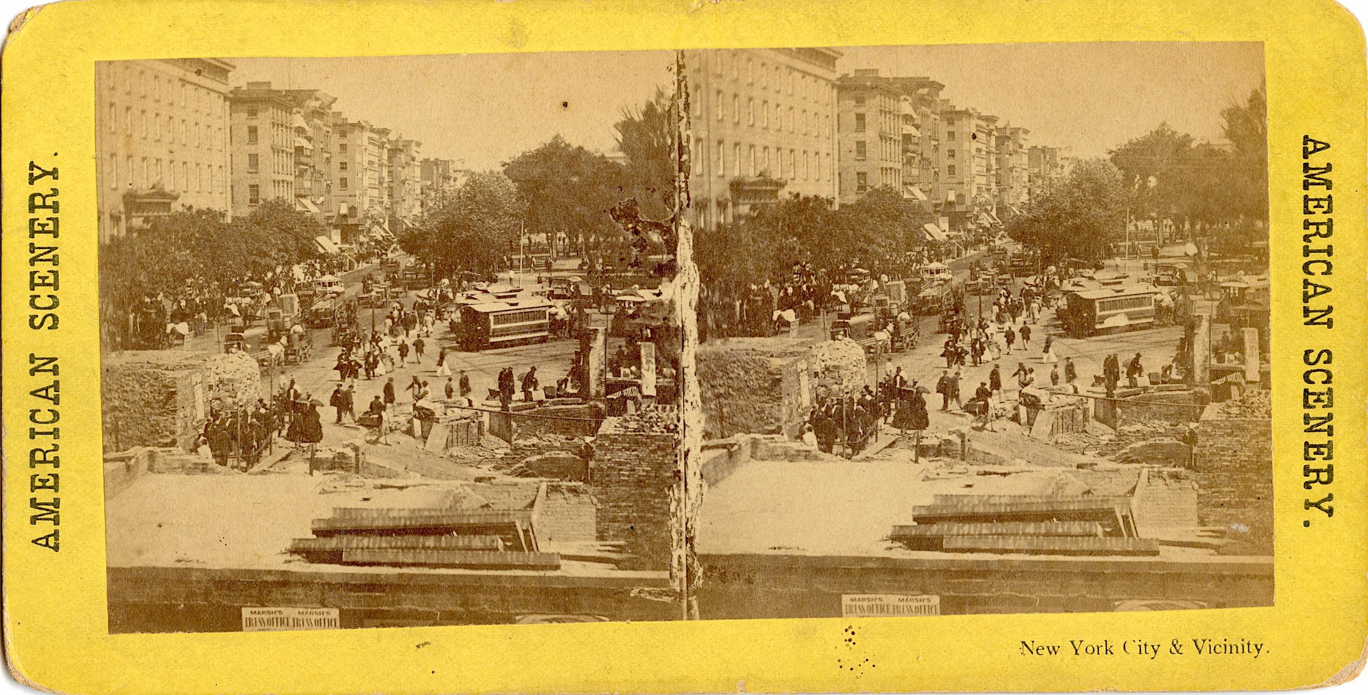 Rare Authentic Antique Real Photo Stereoview New York City