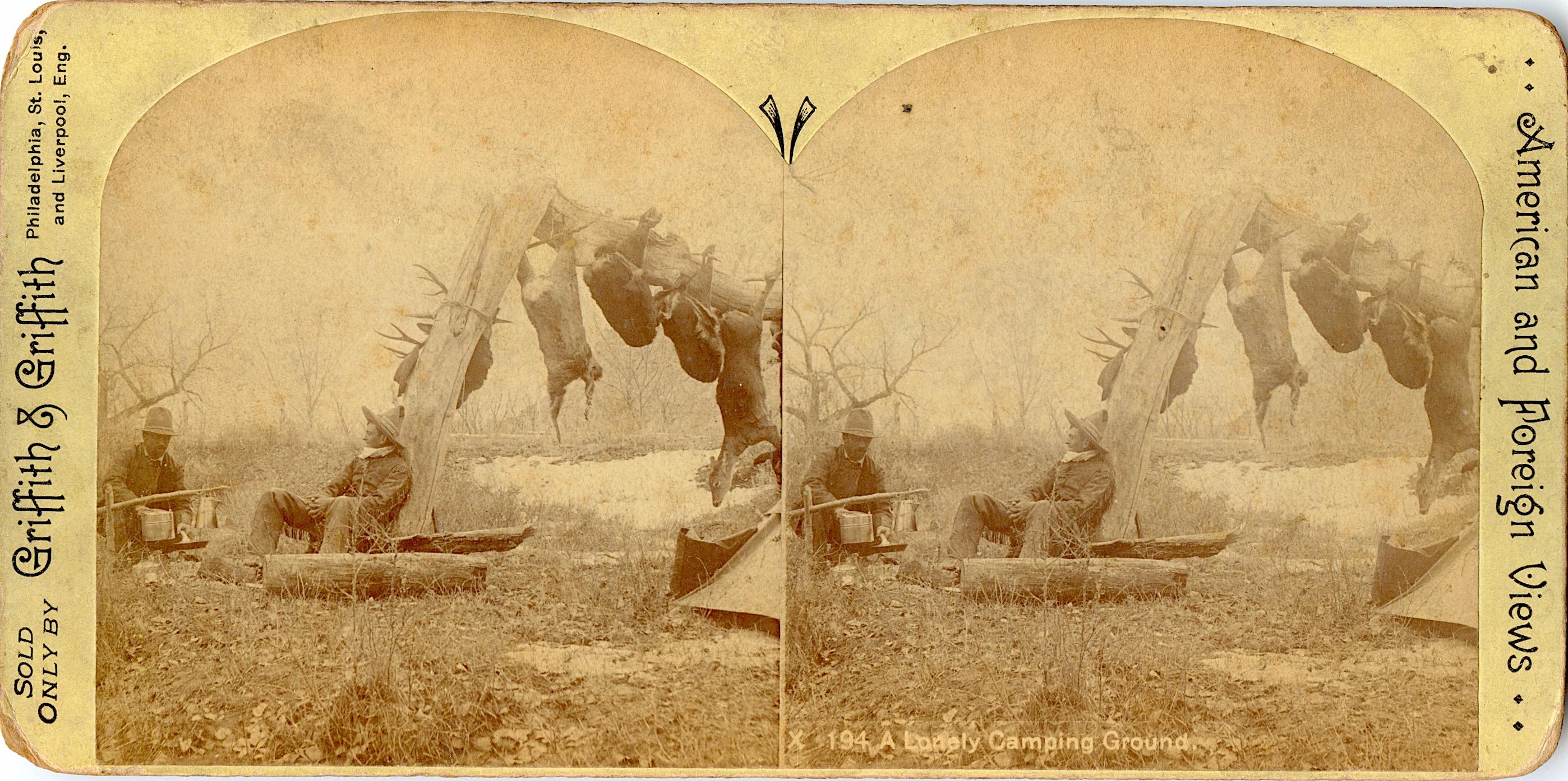 Rare Authentic Antique Real Photo Stereoview Camping Ground