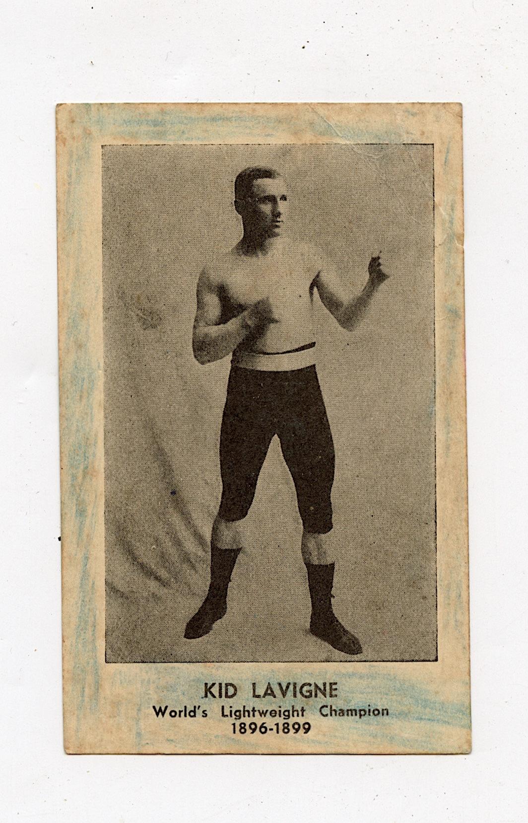 AUTHENTIC Vintage Antique SIGNED (?) BOXING Card KID LAVIGNE