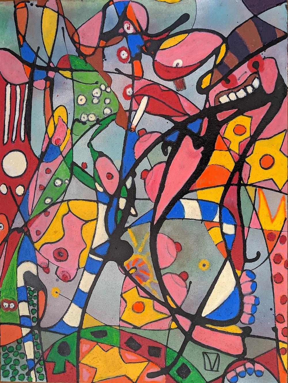 DANIEL MARTINEZ (1961 -) Acrylic Painting, Listed