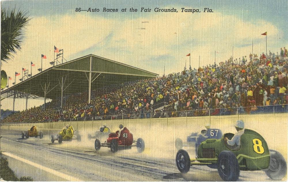 Rare Vintage PC Autos Races Tampa FL, 1954
