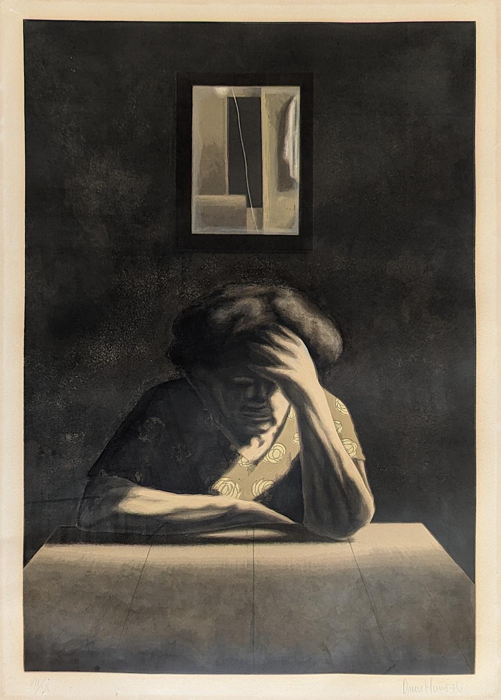 OSCAR MUNOZ (Colombian 1951) Original Grabado (Stone Litho) 1970 VII/X