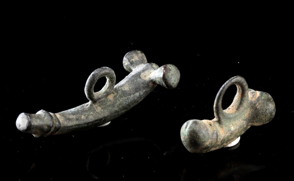 Pair of Roman Bronze Phallic Amulets - Fascinus Forms