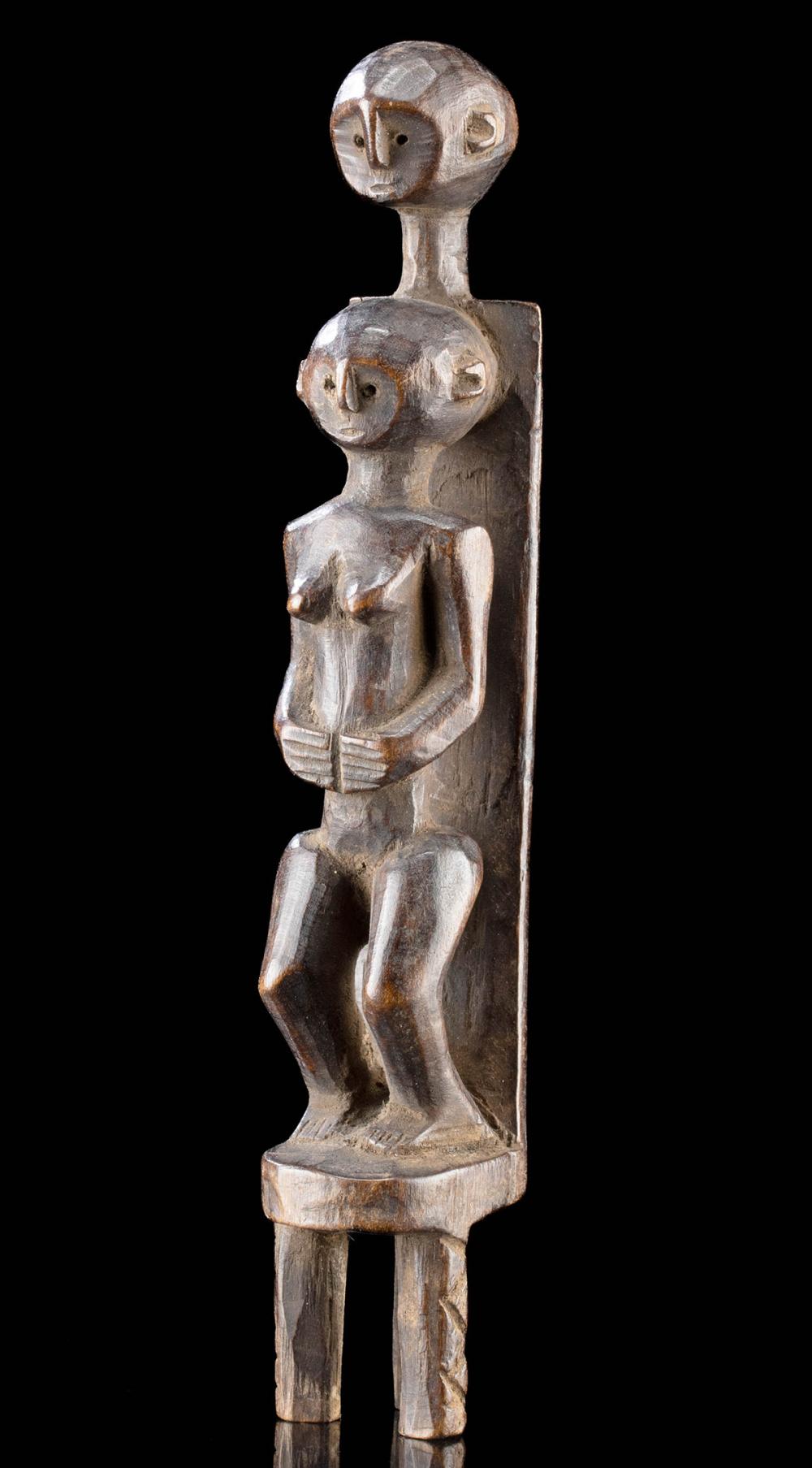 Early Tanzanian Seated Fertility / Ancestral Figure on Tripod Throne