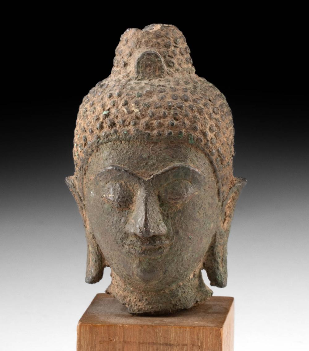 Ayutthaya 14th C. Thai Bronze Tranquil Buddha Head