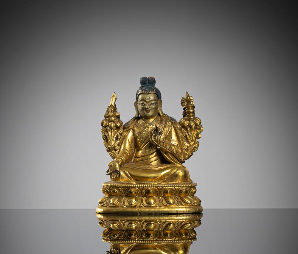 A fine fire-gilt bronze of the monk Pags pa (1253 - 1274)