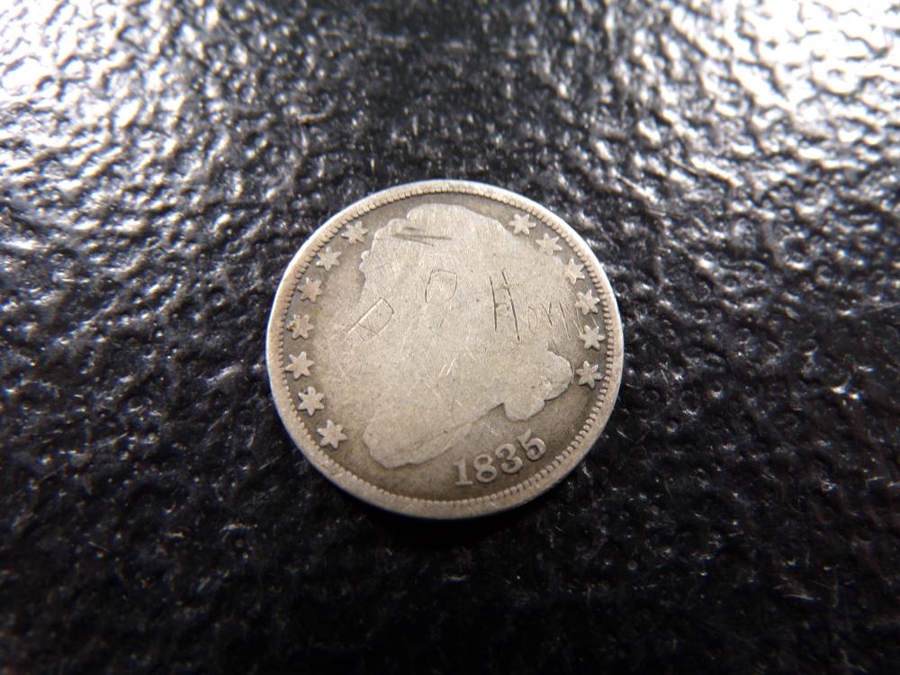 1835 Capped Bust Dime - Circ, obv. Damage
