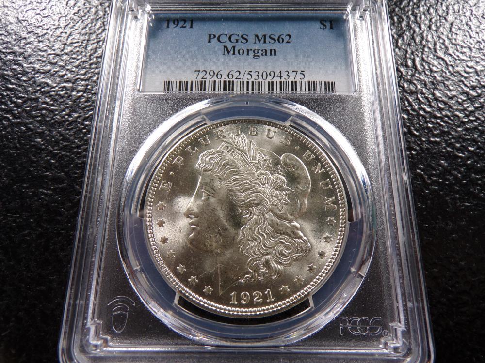 1921 Morgan Silver Dollar - PCGS MS62