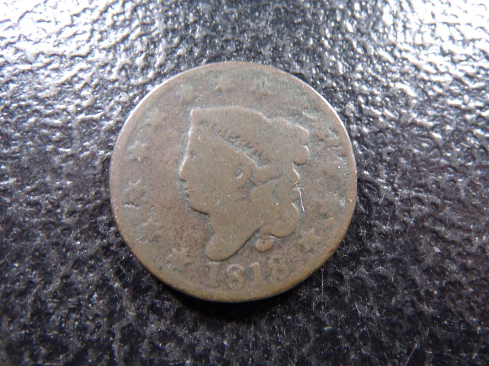 1818 Coronet Head Large Cent (N-6 R-1)