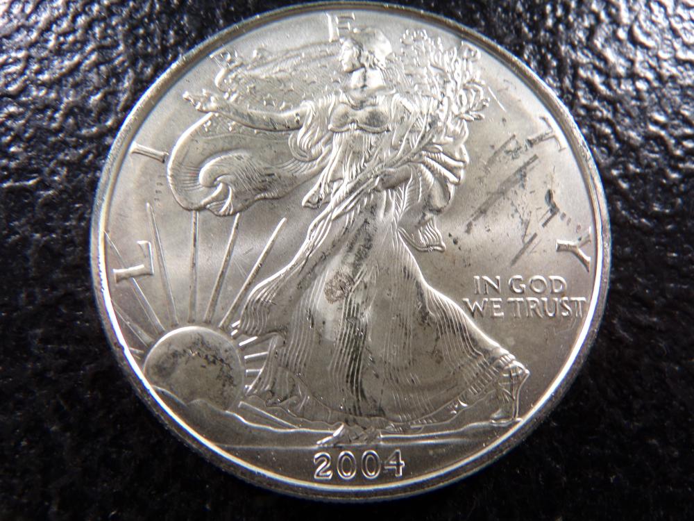 2004 AMERICAN SILVER EAGLE DOLLAR *****1 OZ. SILVER