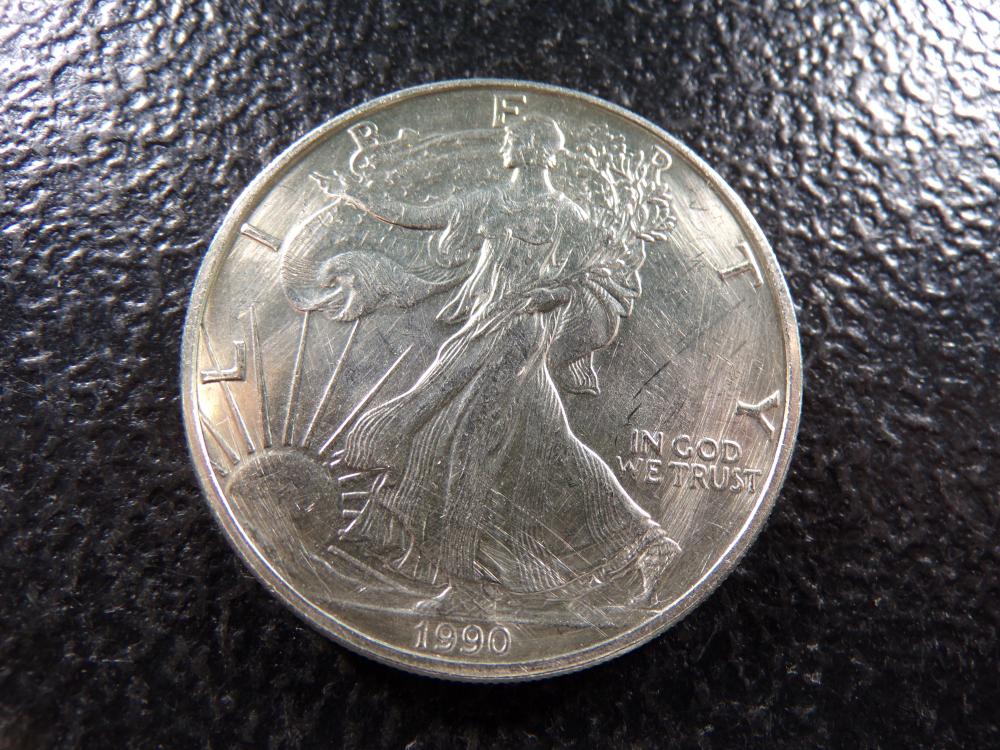 1990 AMERICAN SILVER EAGLE DOLLAR *****1 OZ. SILVER