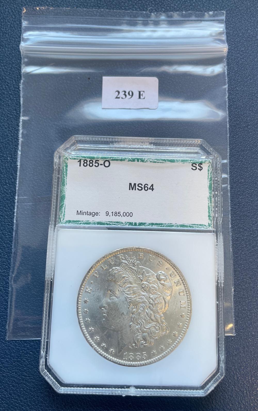 1885 O Morgan Silver Dollar PCI MS64
